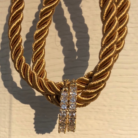 Diamond cubic zirconia hoop earring gold silver plated -Saves Shelter Pets - Picture 6 of 6